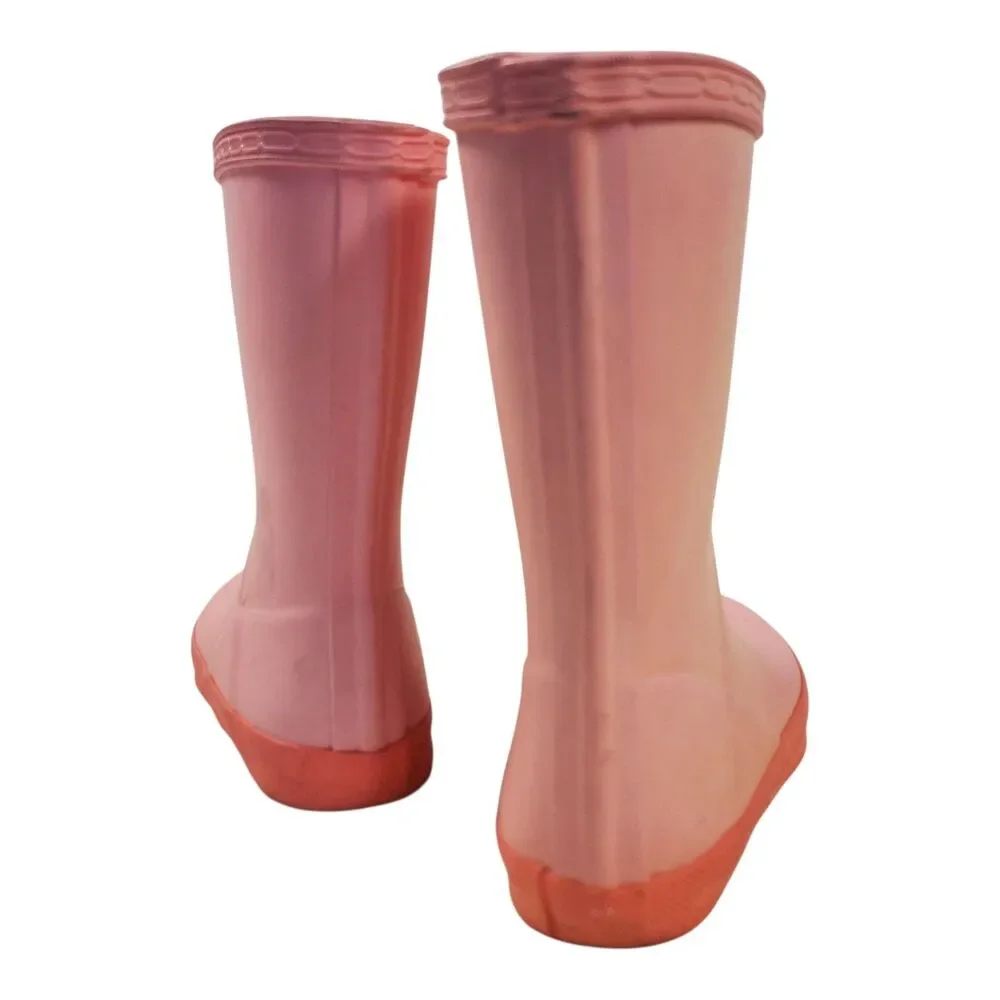 HUNTER Boots KIDS Girls Size UK 8 US 10 Pink Rain Rubber Pull On Waterproof